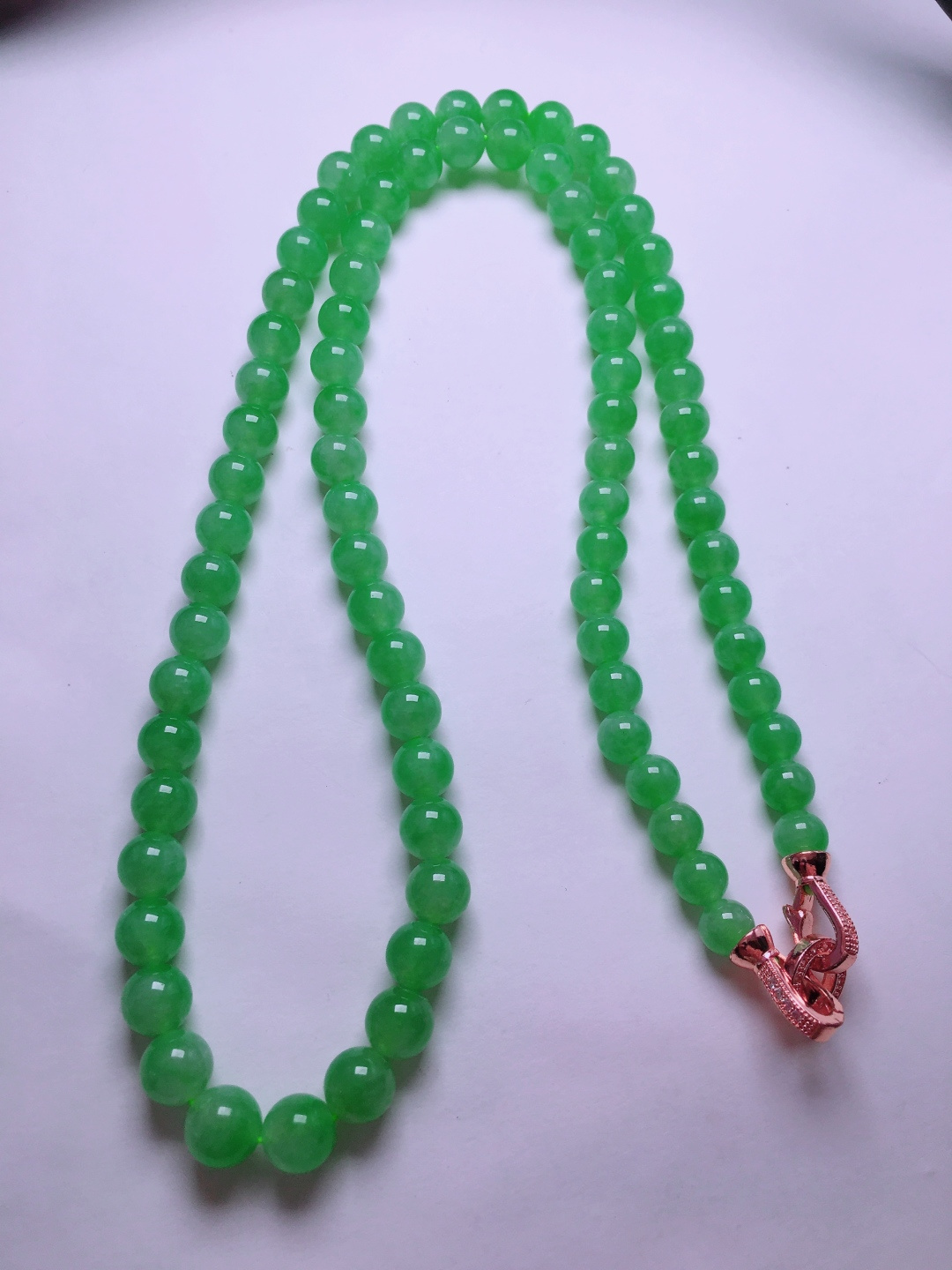 ️绿珠子项链，晶莹剔透，新颖时尚，6.5-8