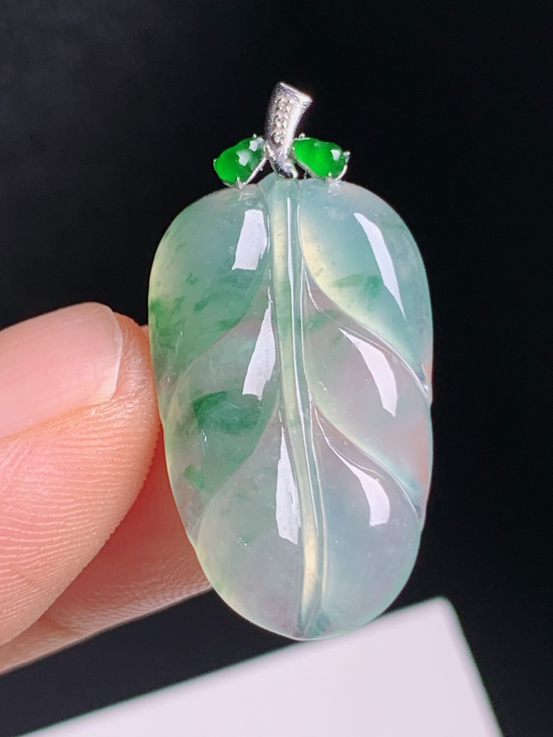 飘花树叶吊坠，冰透起光飘花灵动，金枝玉叶寓意佳