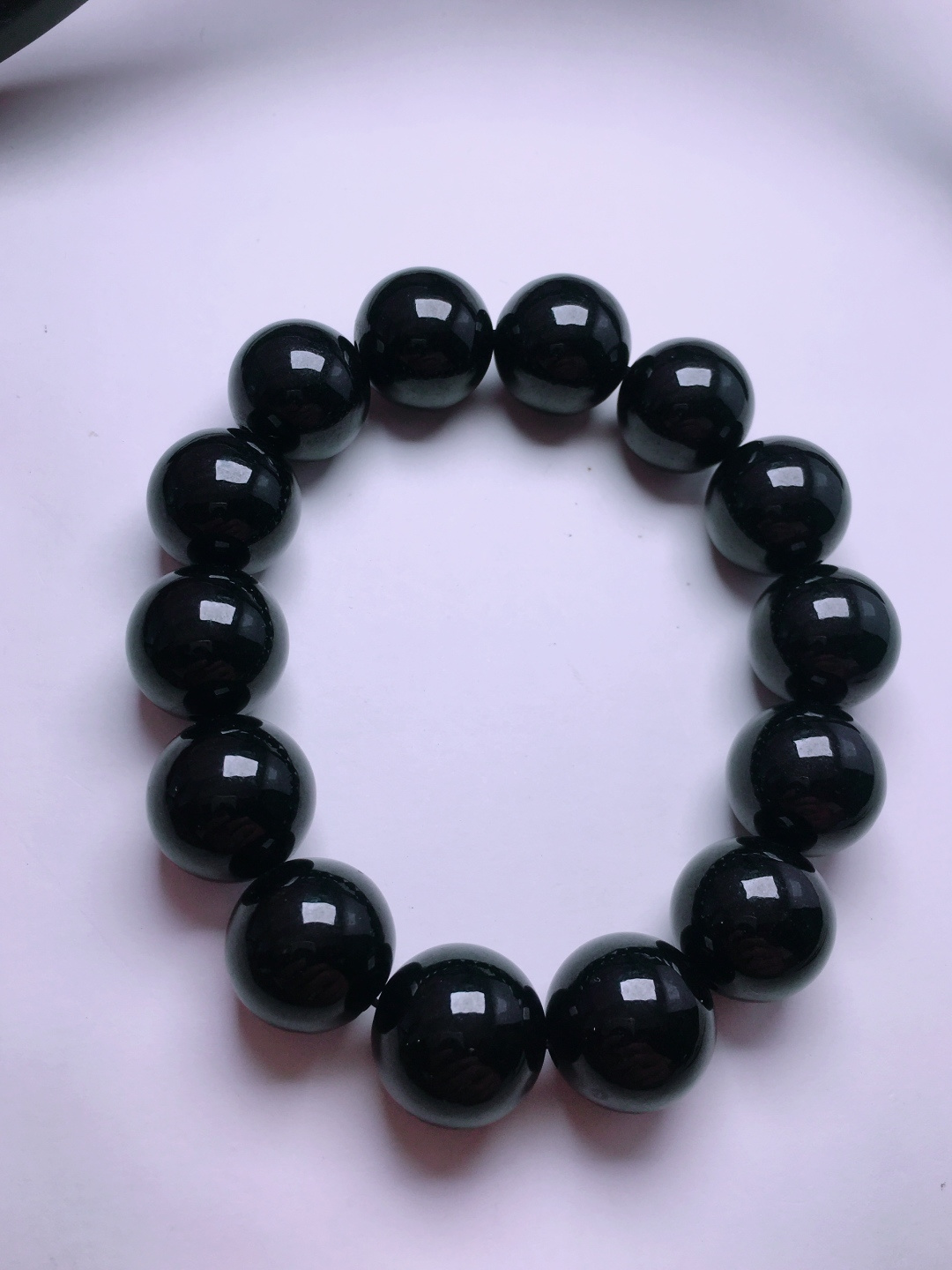 ️墨翠珠子手串，晶莹剔透，新颖时尚，15.3-15.8