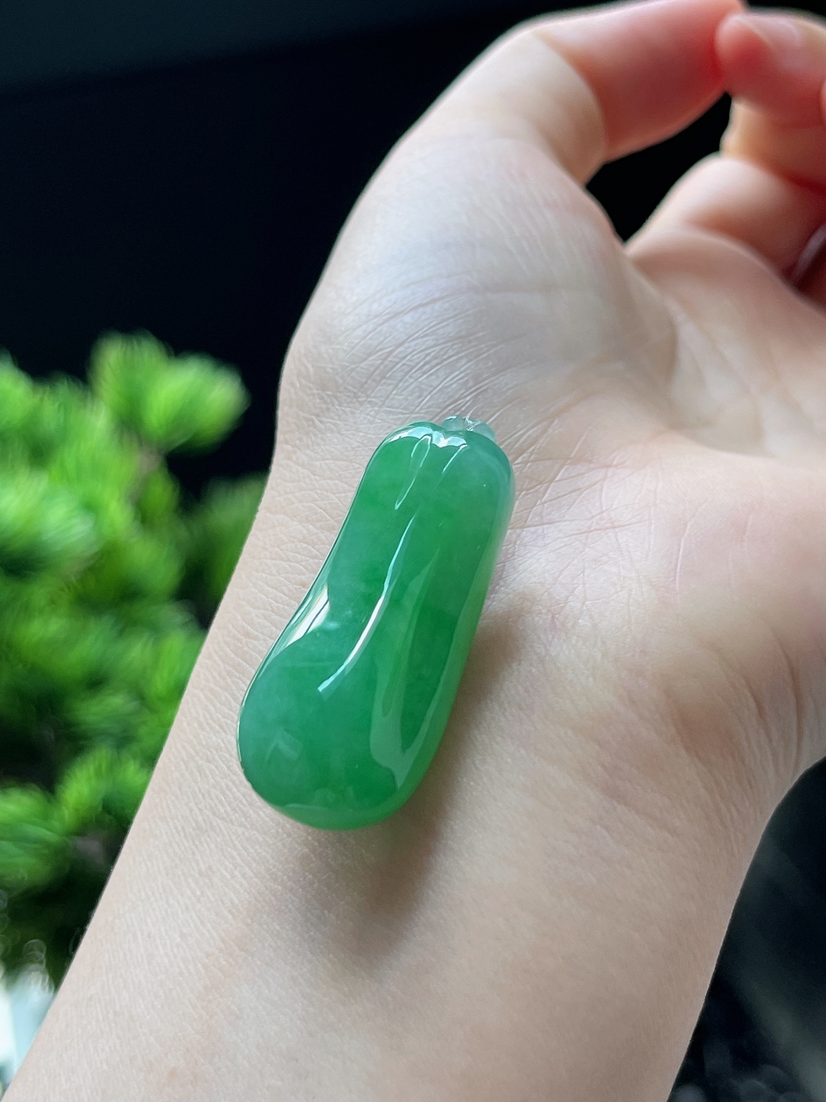 翡翠冰糯种绿色福瓜挂件