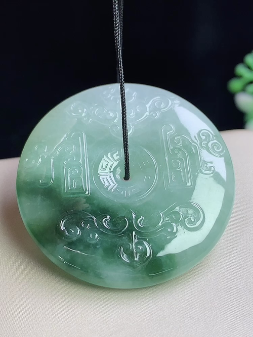 飘花仿古平安扣，无裂，尺寸33.5-6.3mm，Q08hwa