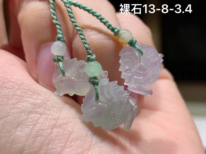 冰底色生肖鸡 无裂, 尺寸，13-8-3.4