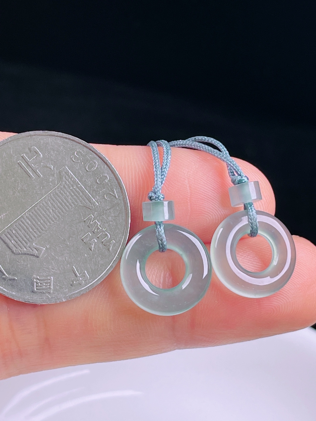 ️白冰耳坠，老种起光，细底通透，尺寸：裸石13.2/3mm0708
