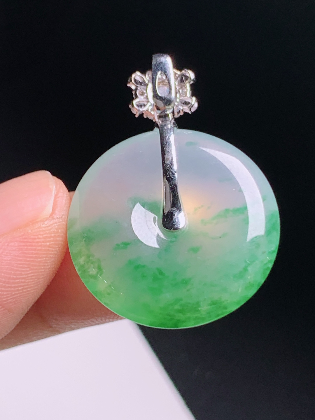 ️ 平安扣吊坠，飘花飘逸自然，种水冰润通透，佩戴平安顺遂 960707