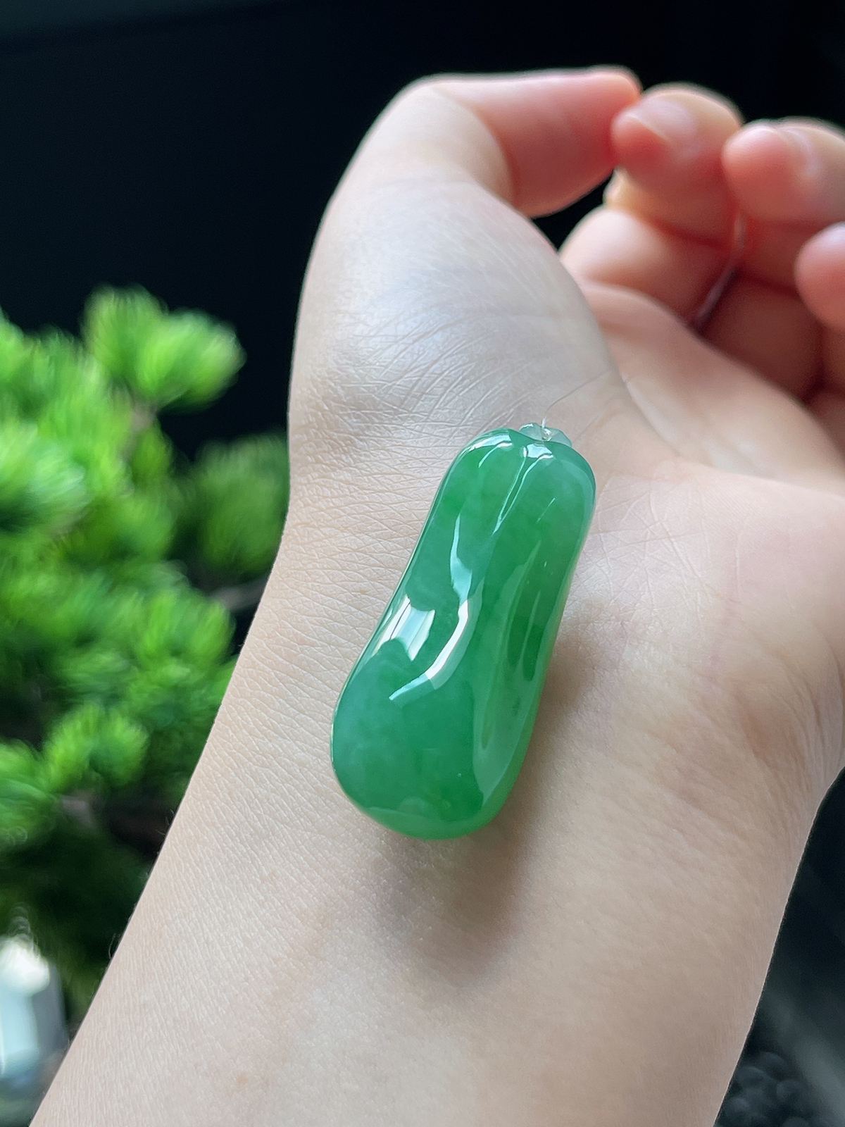 翡翠冰糯种绿色福瓜挂件