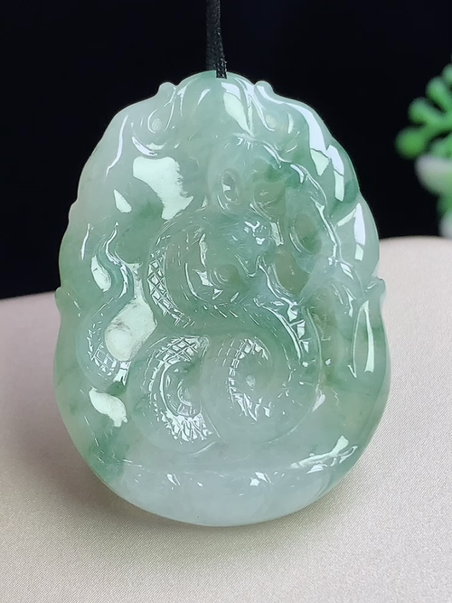 飘花生肖蛇牌，无裂，尺寸35.7-26-4.8mm，Q08ynk8