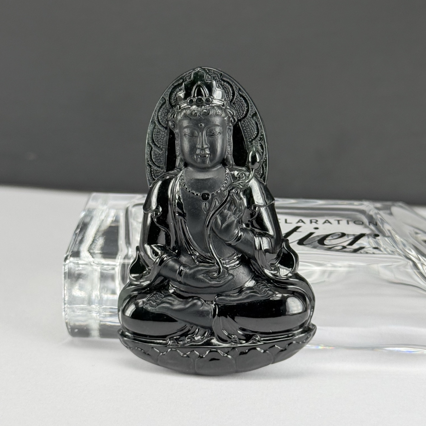 精品墨翠正装观音 种好色正 黑度极好 打灯通透 油性十足 厚桩大气 性比超高