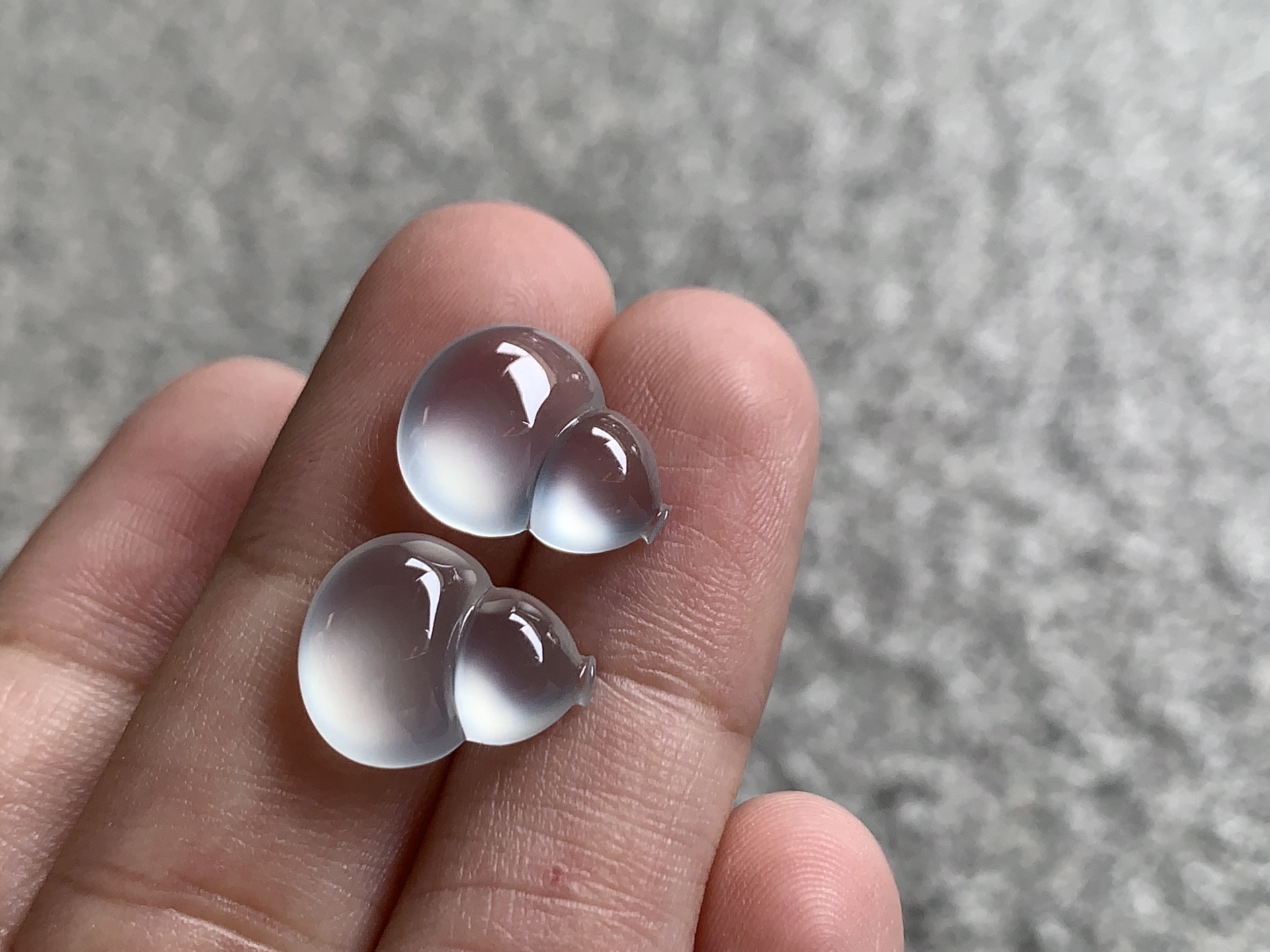 ️ 高冰葫芦一对，尺寸：12.9×10.4×4.2/13×10.2×4.2
