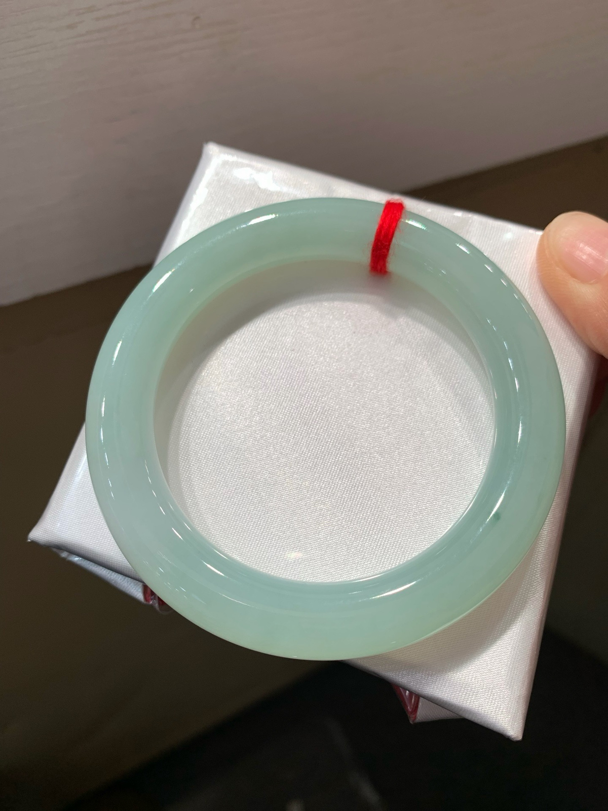 尺寸54.9/10.4，冰晴圆条手镯， 水润细腻 种老