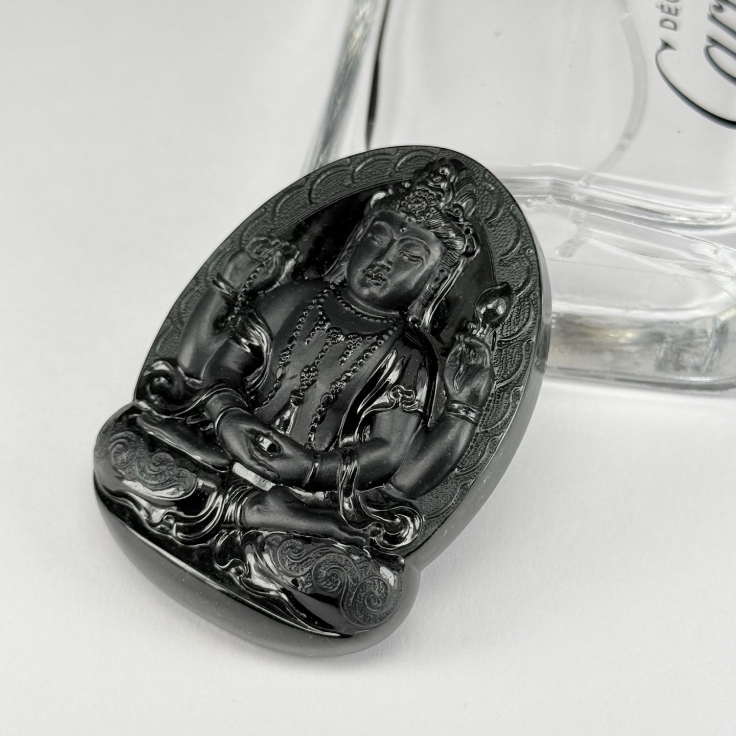 精品墨翠观音 种好色正 黑度极好 打灯通透 油性十足 厚桩大气 性比超高