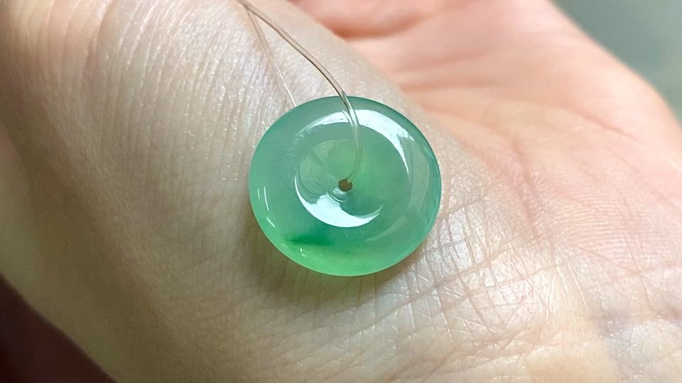 ️ 金丝绿平安扣 15*3.3