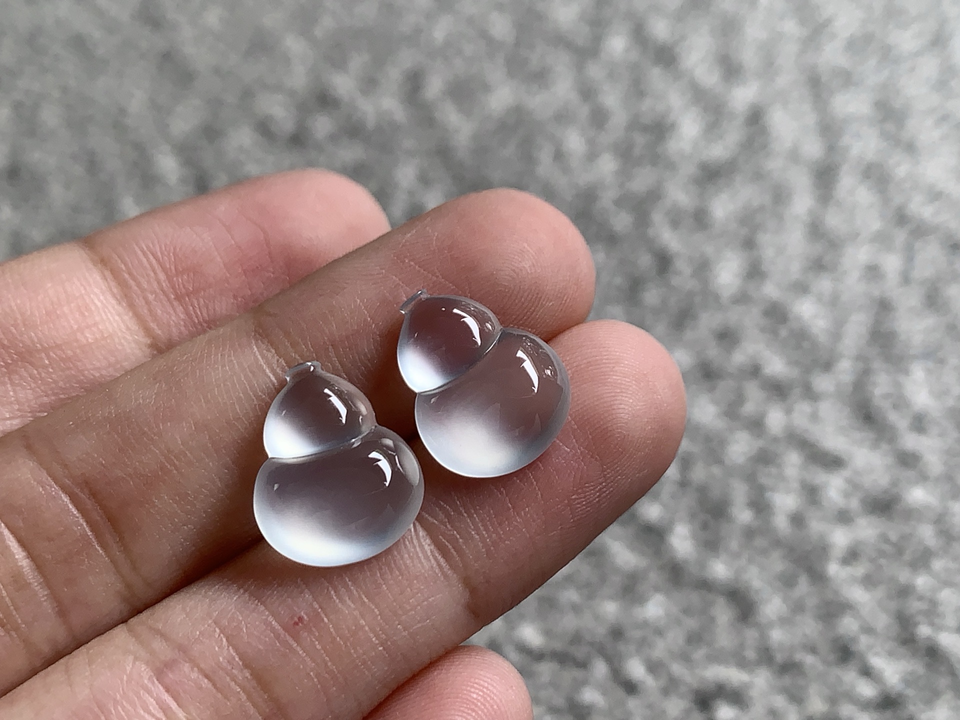 ️ 高冰葫芦一对，尺寸：12.9×10.4×4.2/13×10.2×4.2