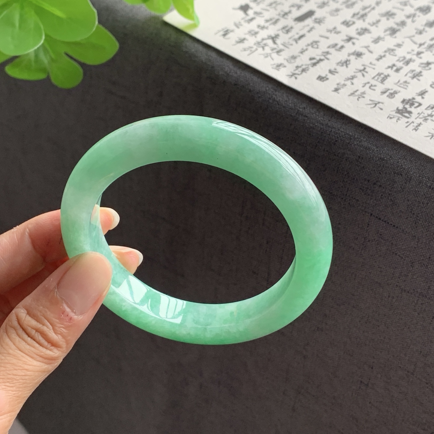 070804JJ 满绿正圈翡翠手镯 59-12.3-9.7