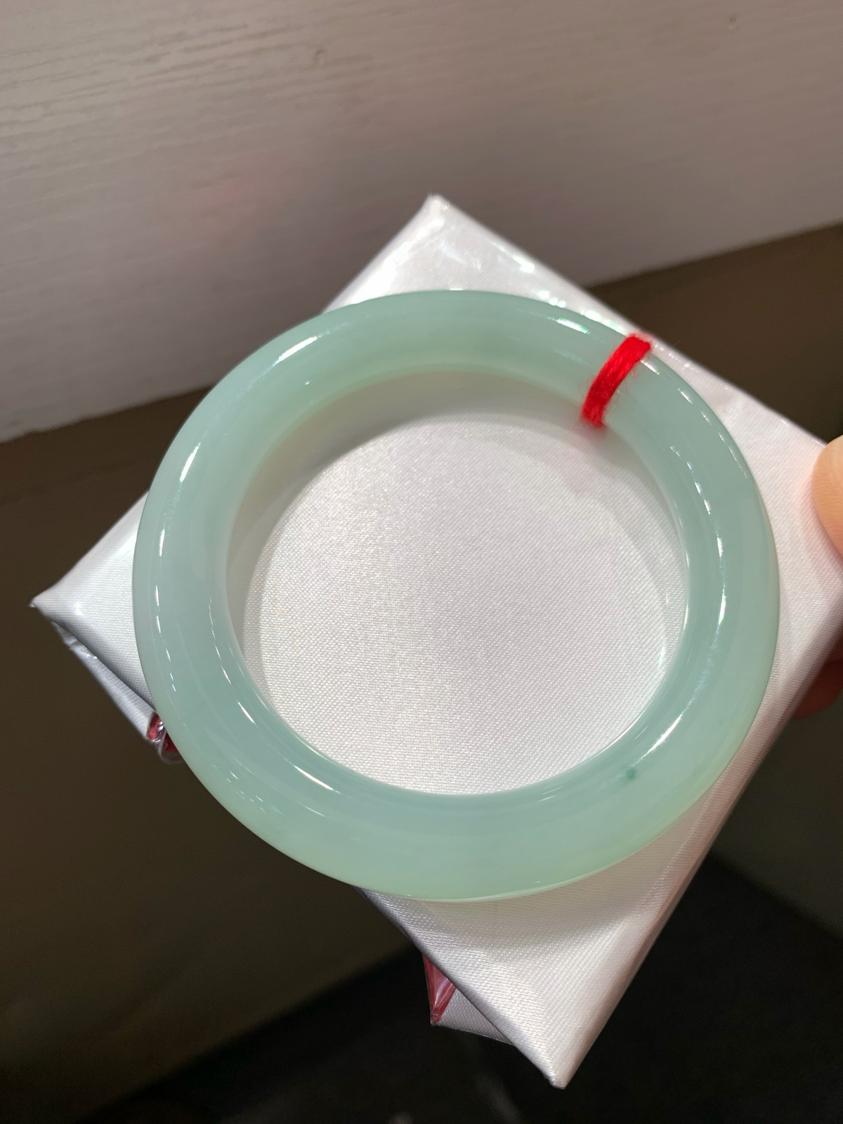 尺寸54.9/10.4，冰晴圆条手镯， 水润细腻 种老