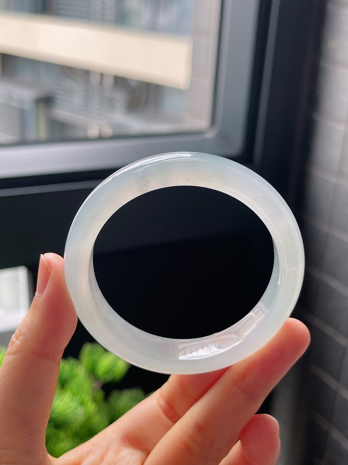 圈口50.3，白冰翡翠正圈手镯