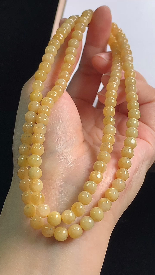 黄翡项链，尺寸:6.0-6.0mm
