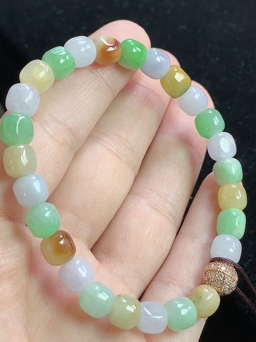 多彩路路通手串，尺寸6.6-6.8mm，Q09Lpc