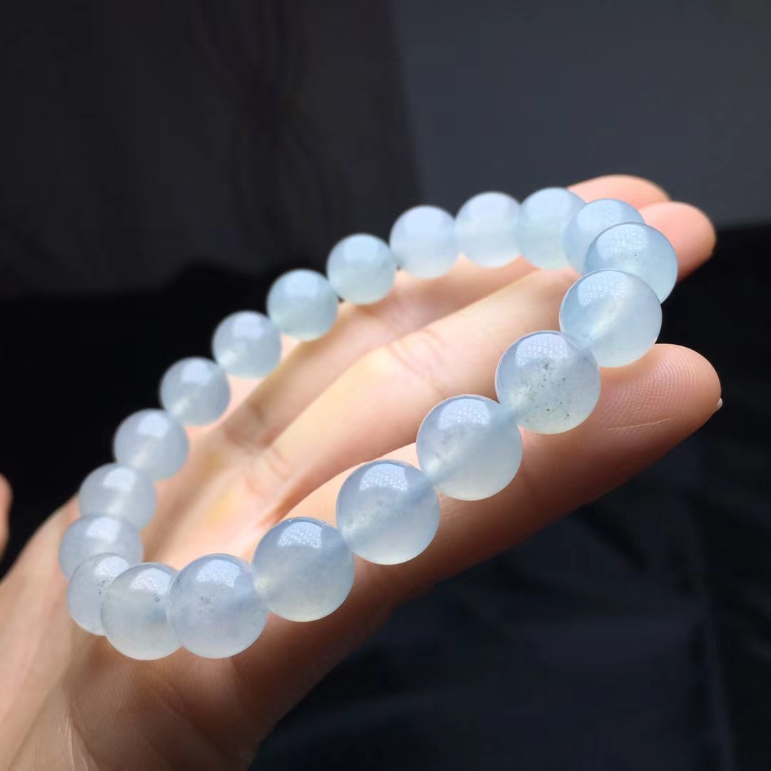 ️ 冰种手串，卡10～9.8mm，20颗，种好，玉质细腻，均匀，颗颗精选，度极高