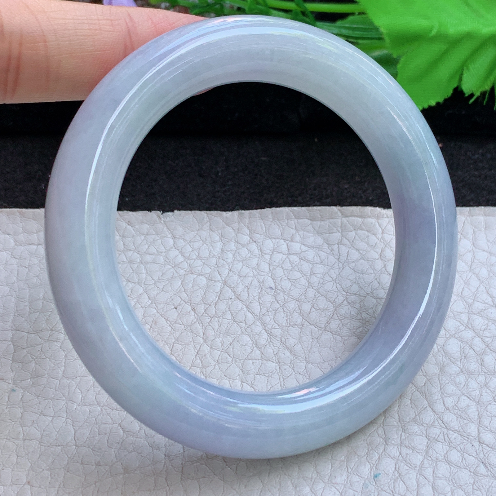 ee实拍54*12*11.5胖圆镯 缅甸翡翠a货玉手镯高品质紫罗兰圆条玉手环