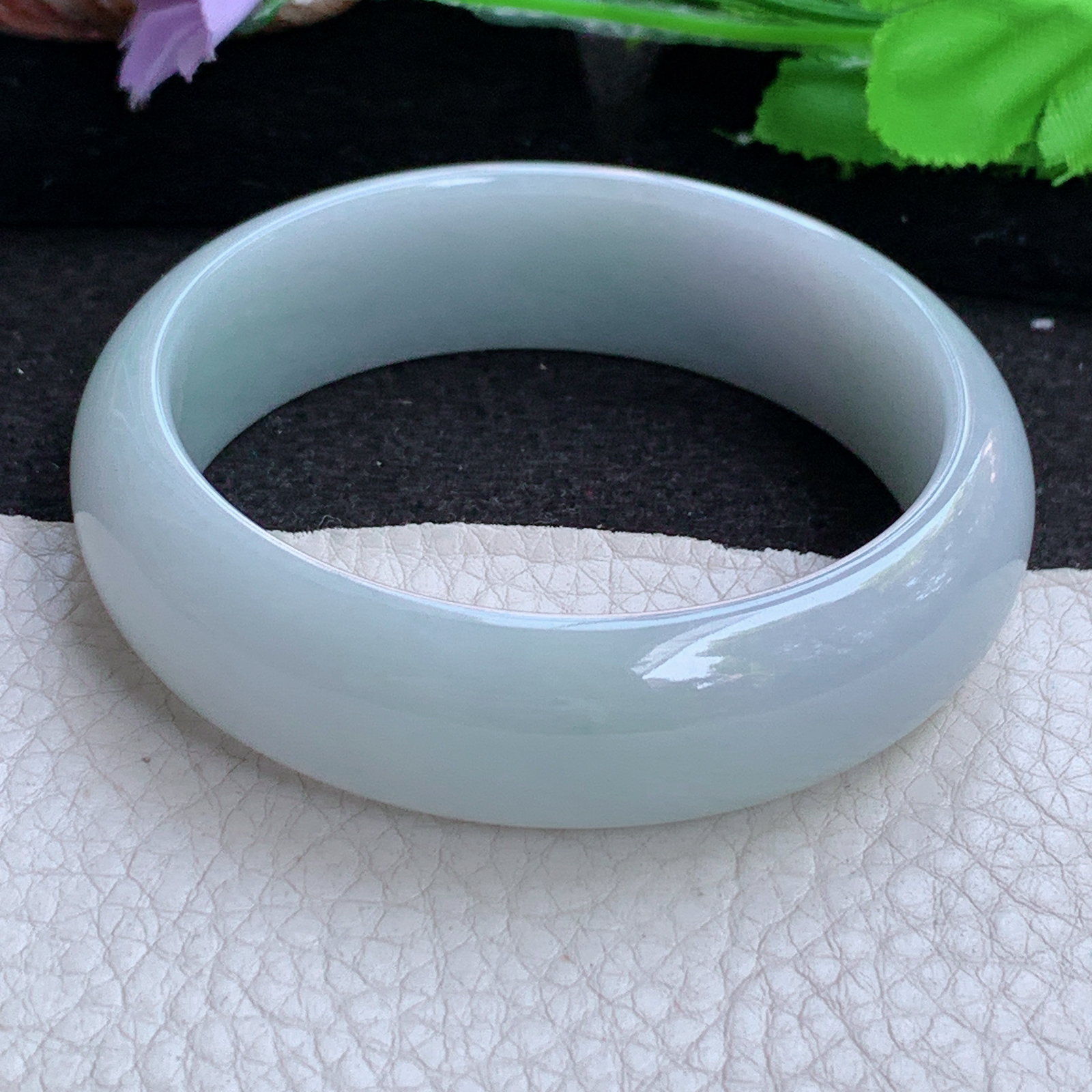 js实拍58.3*17.8*7.6轮胎镯 缅甸翡翠a货玉手镯高品质清新宽边玉手环