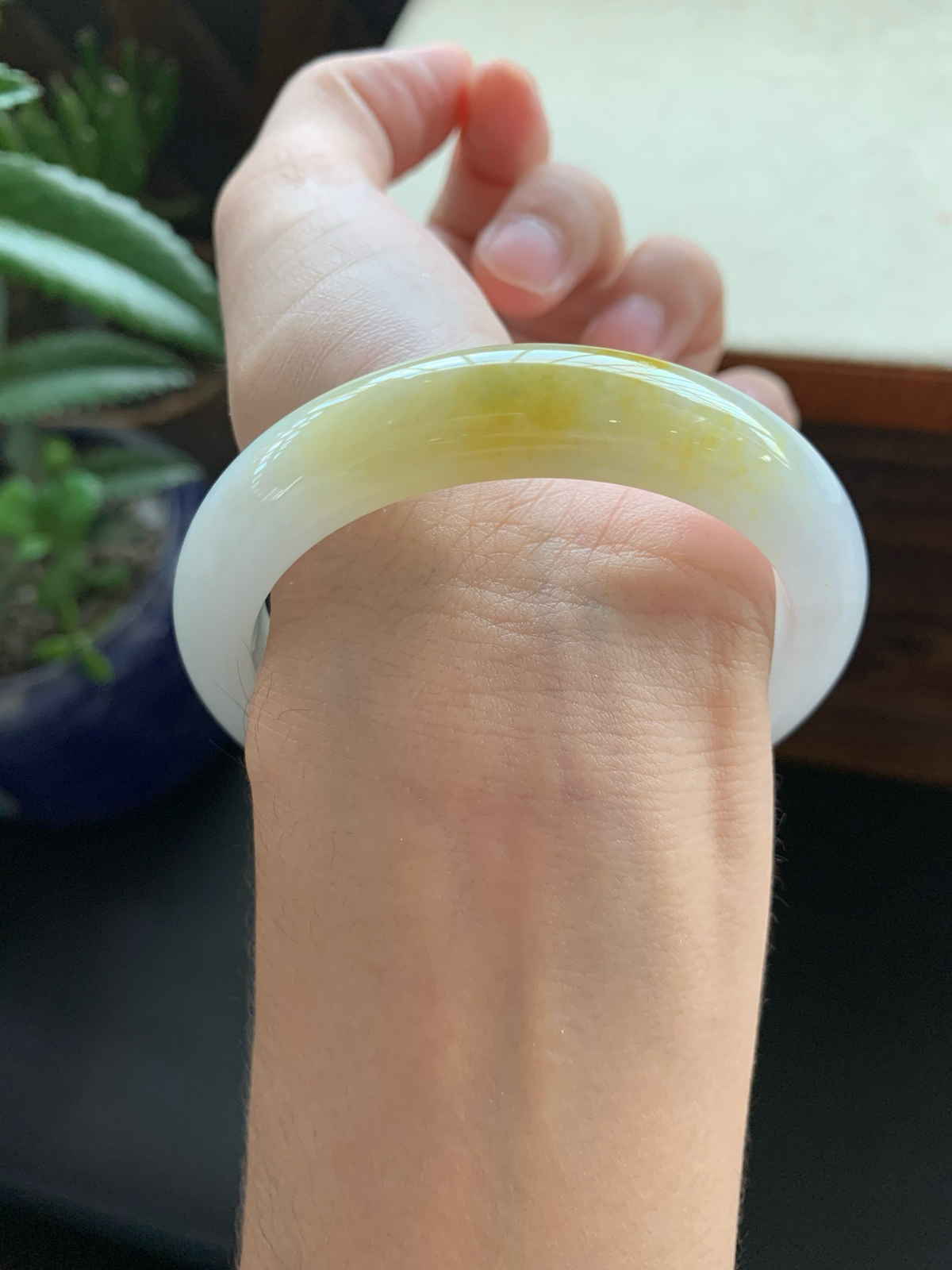 57圈口黄翡正圈手镯