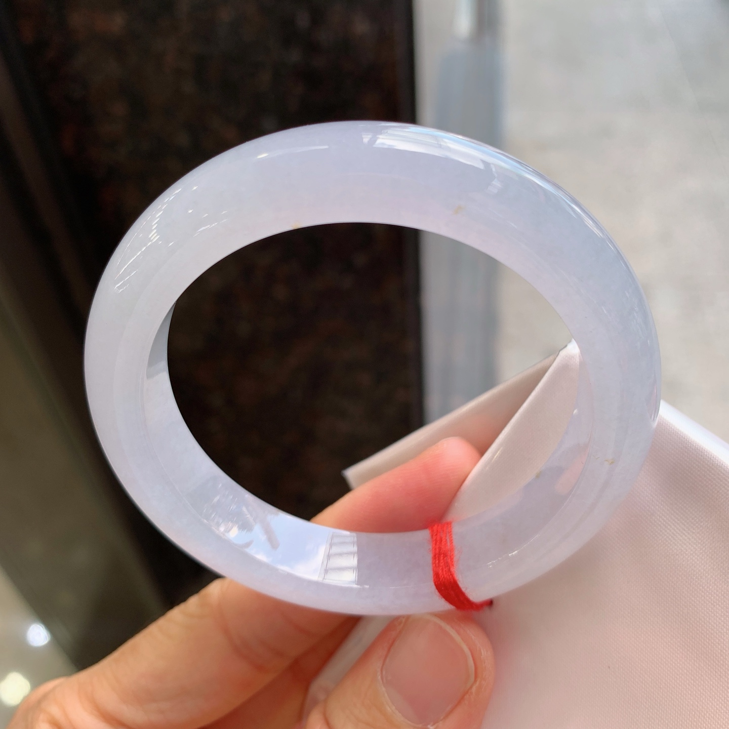 正圈冰镯带黄翡 无裂 冰润