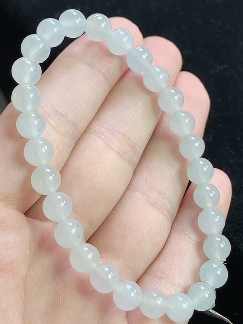 冰种玉珠手串，尺寸6.5mm，Q10nfy