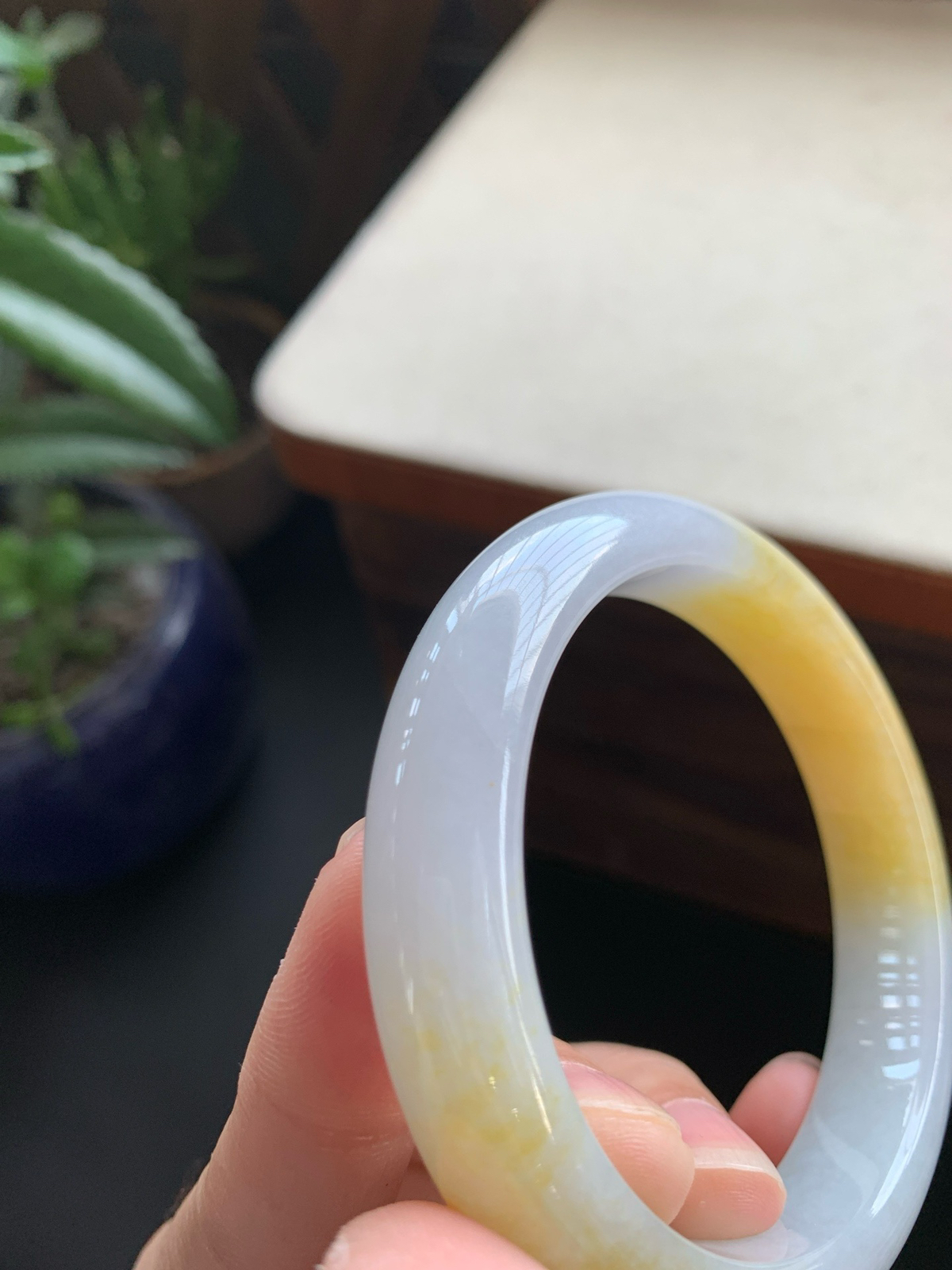 57圈口黄翡正圈手镯