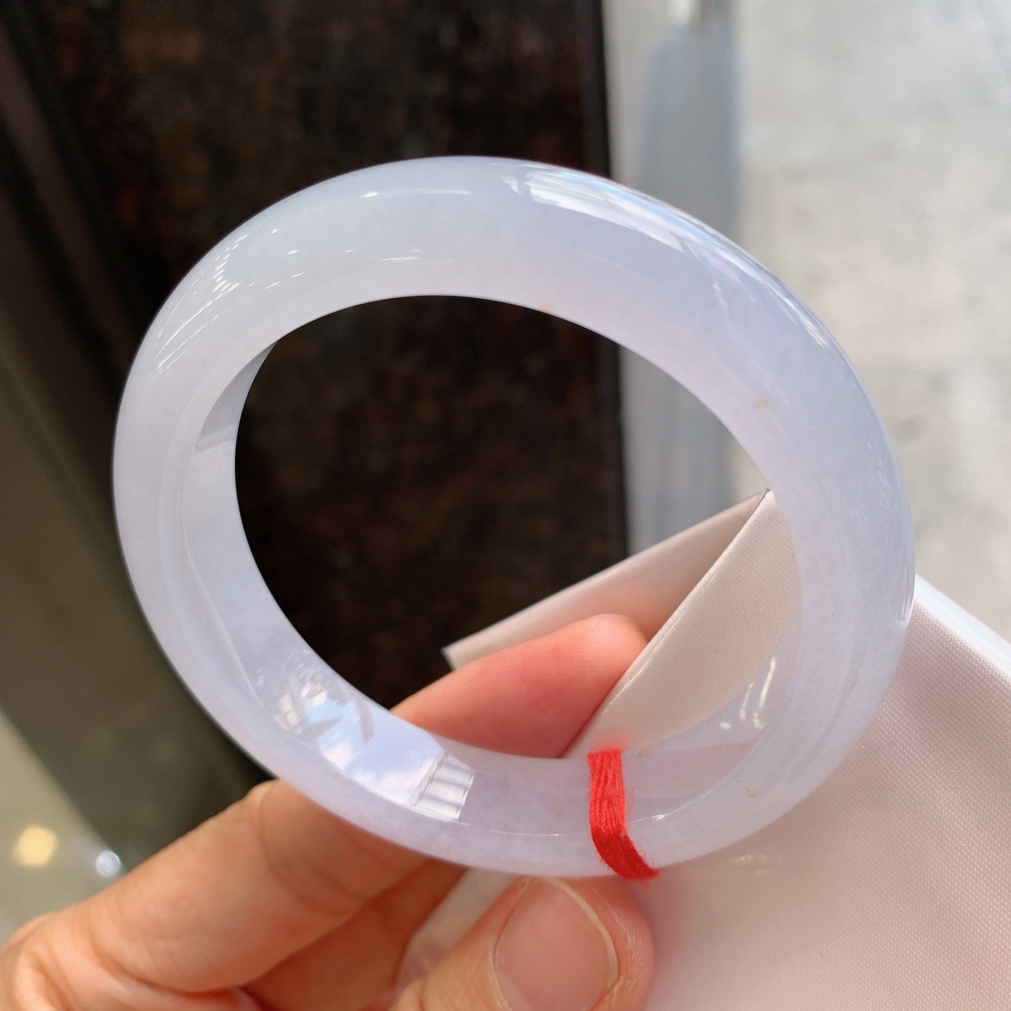 正圈冰镯带黄翡 无裂 冰润