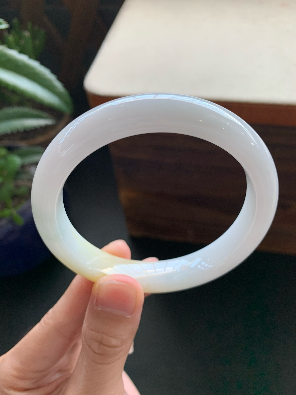 59.5圈口黄翡正圈手镯