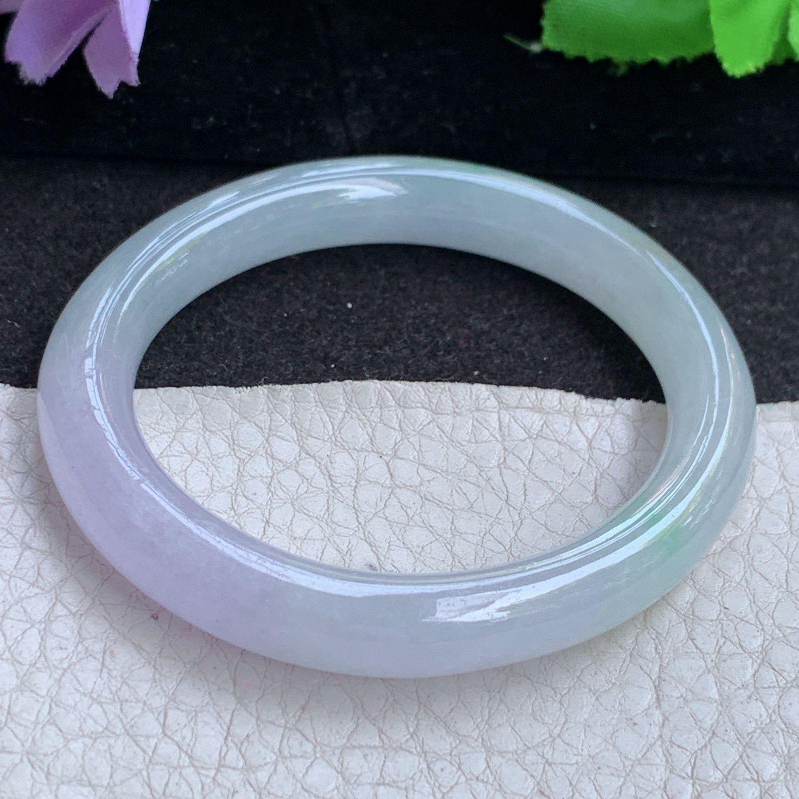 hf小圈口52*45*8.9*8.2贵妃镯 缅甸翡翠a货玉手镯春带彩蛋形玉手环