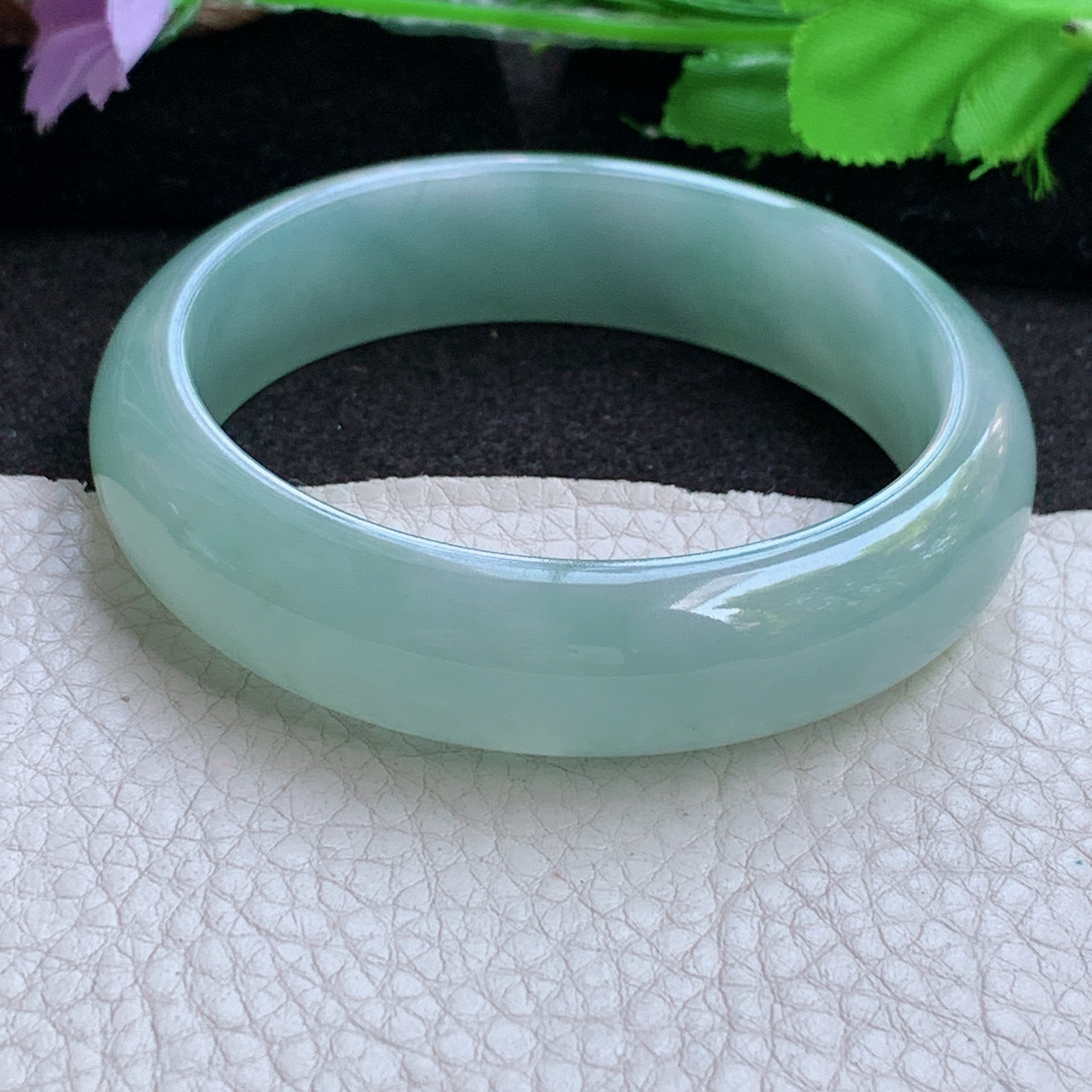 js实拍57*15*7.8轮胎镯 缅甸翡翠a货玉手镯高品质冰晴宽边玉手环
