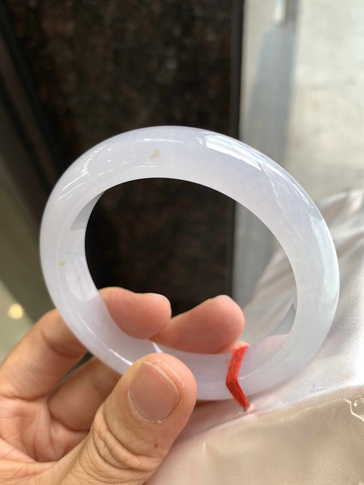 正圈冰镯带黄翡 无裂 冰润