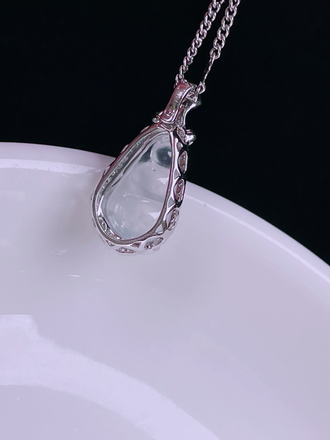 白冰福豆，老种起光，细底通透，尺寸：20.2/10/7.5mm0711