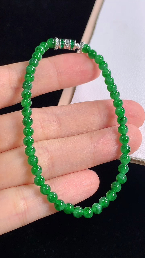 ️满绿手链，尺寸:4.0-4.0mm