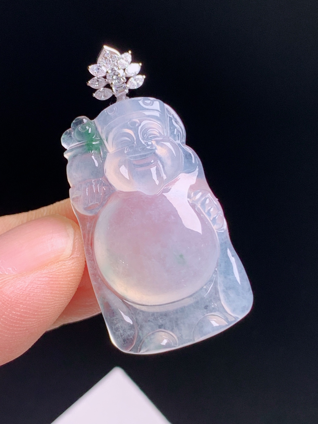 ️ 财神爷吊坠，冰润通透雕工生动，招财纳福