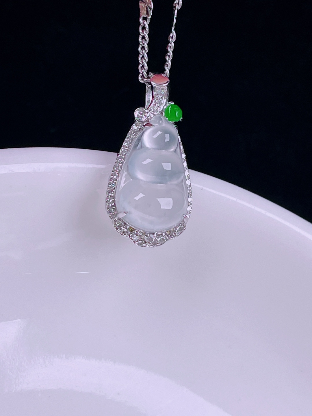 白冰福豆，老种起光，细底通透，尺寸：20.2/10/7.5mm0711
