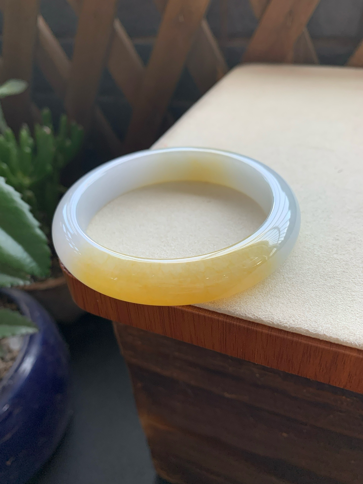 57圈口黄翡正圈手镯