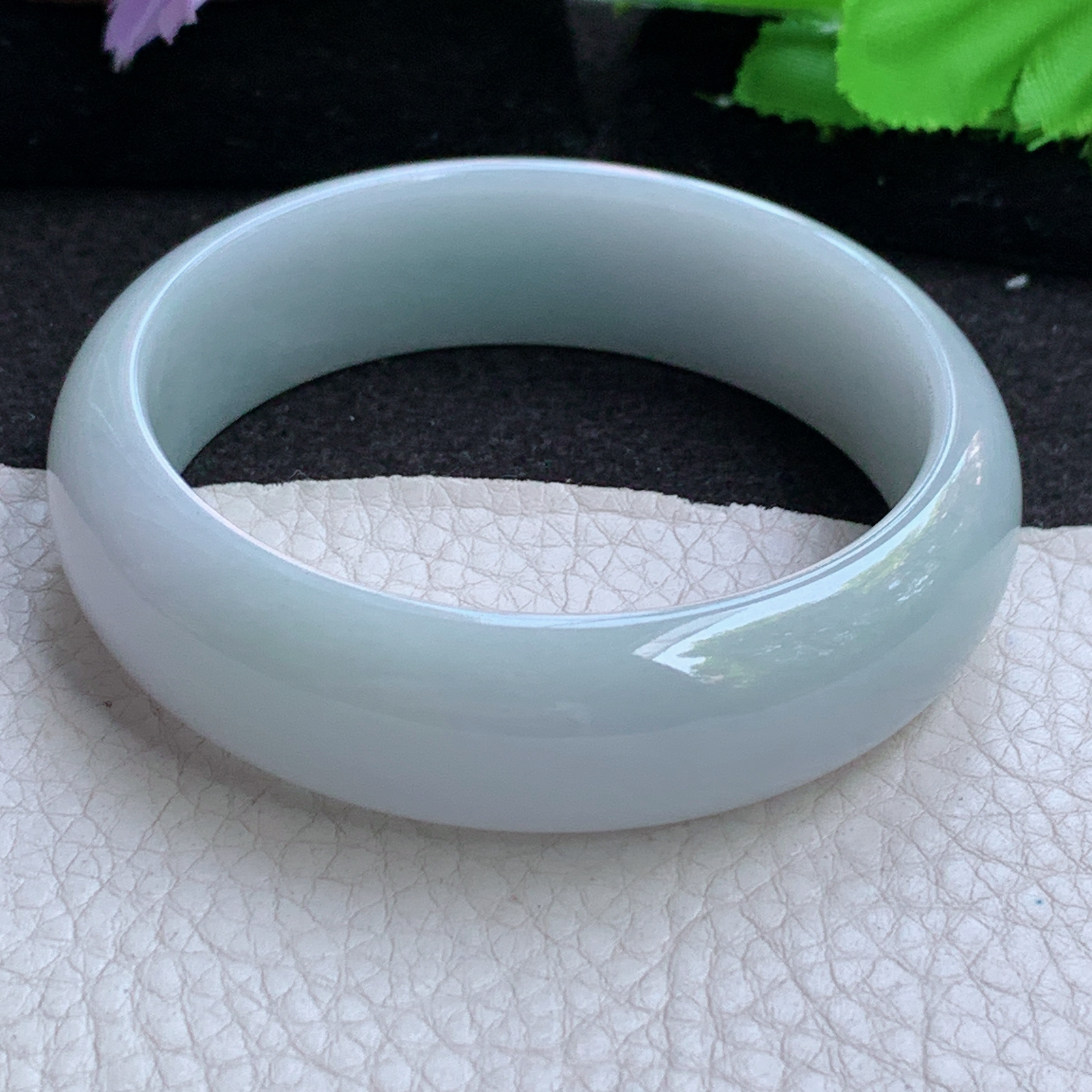 js实拍58.3*17.8*7.6轮胎镯 缅甸翡翠a货玉手镯高品质清新宽边玉手环