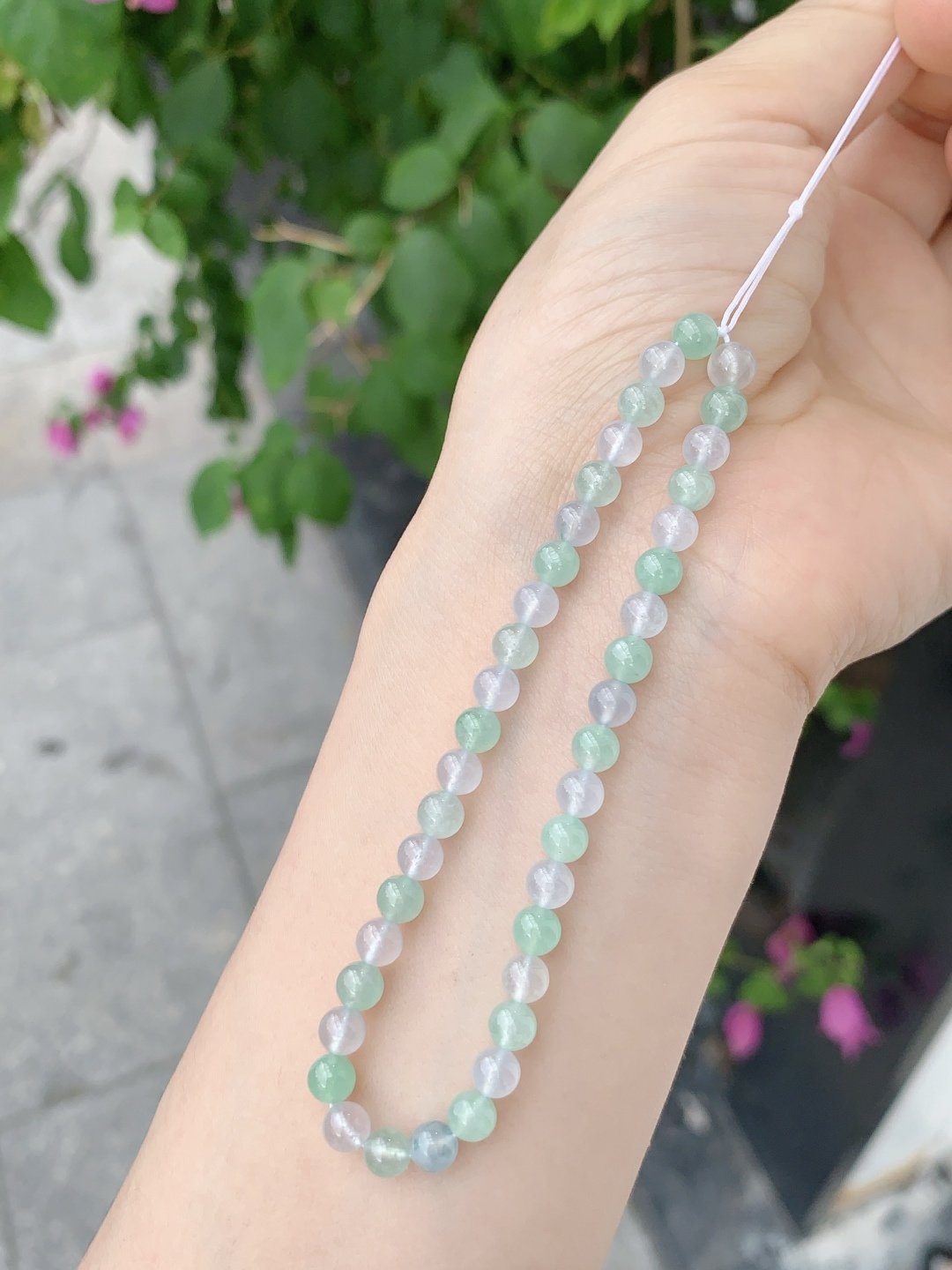 冰绿双拼手串 水水润润的～很清新，4.8