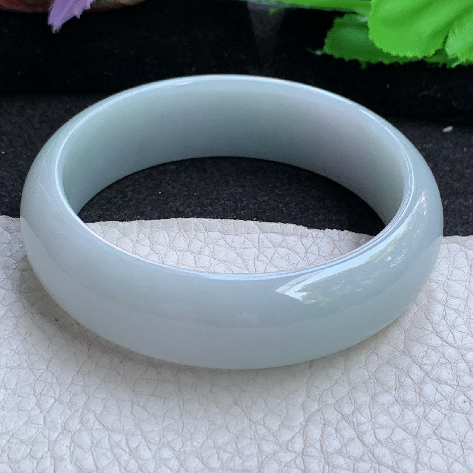 js实拍58.3*17.8*7.6轮胎镯 缅甸翡翠a货玉手镯高品质清新宽边玉手环