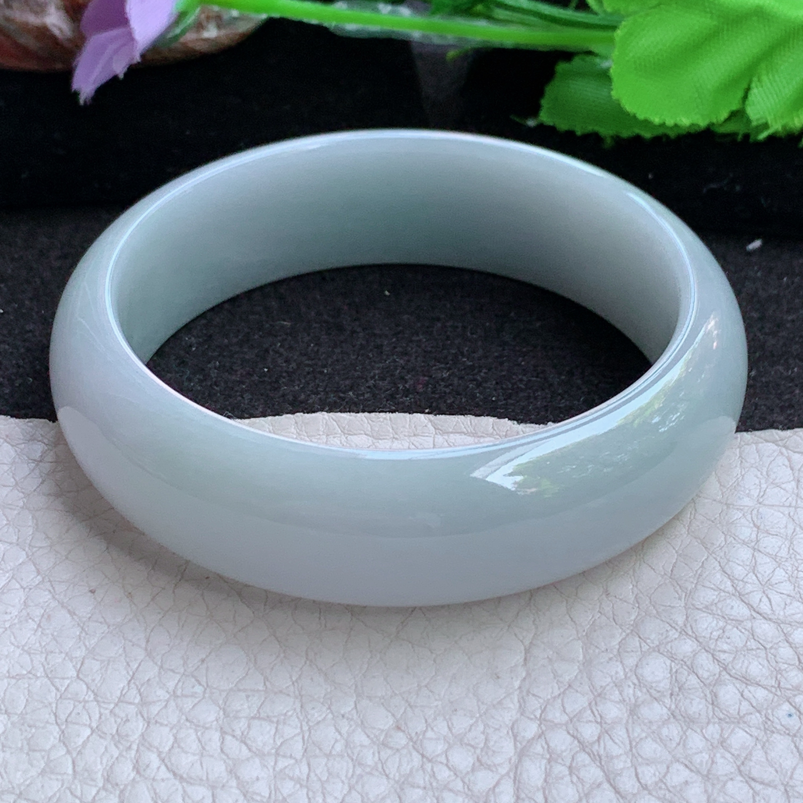 js实拍58.3*17.8*7.6轮胎镯 缅甸翡翠a货玉手镯高品质清新宽边玉手环