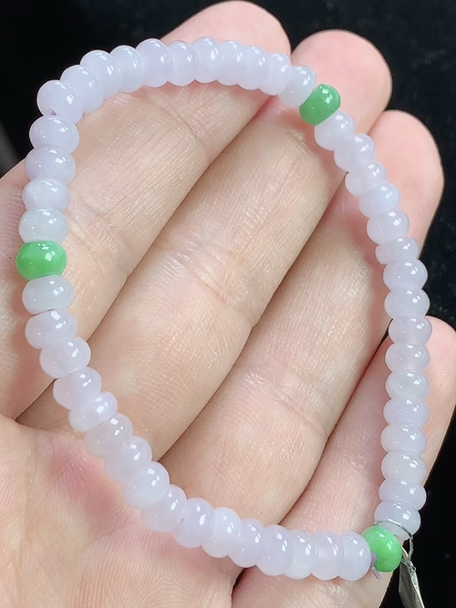 紫+绿双彩算盘珠手串，尺寸5.3-3.2mm，Q10nfy