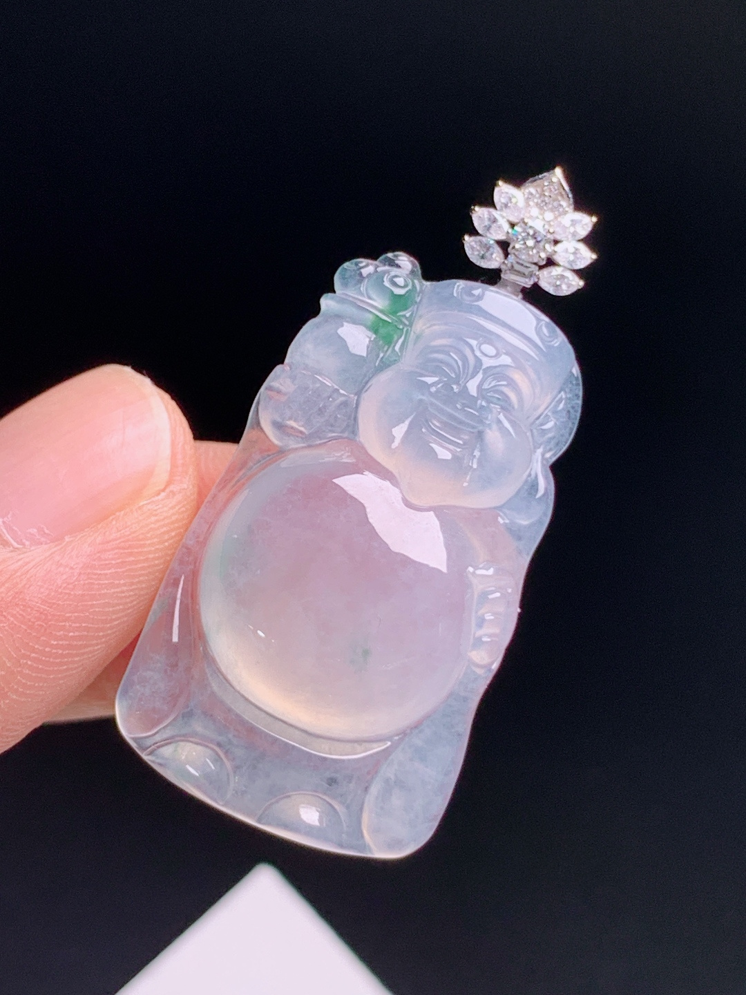 ️ 财神爷吊坠，冰润通透雕工生动，招财纳福