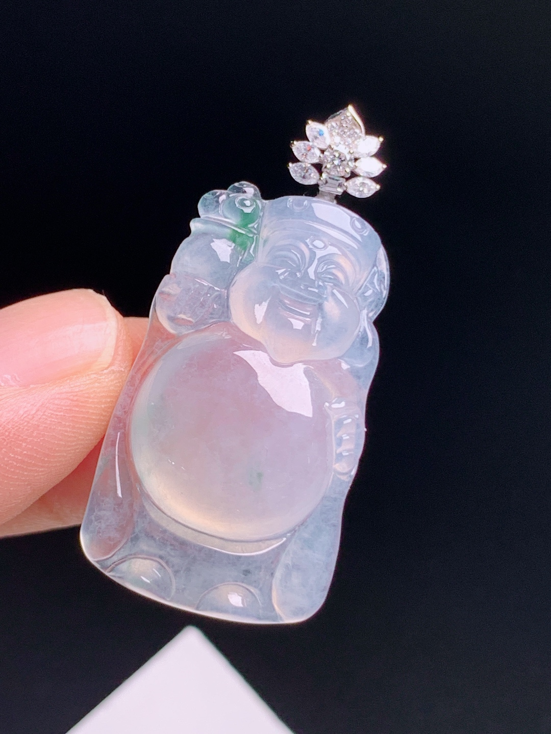 ️ 财神爷吊坠，冰润通透雕工生动，招财纳福
