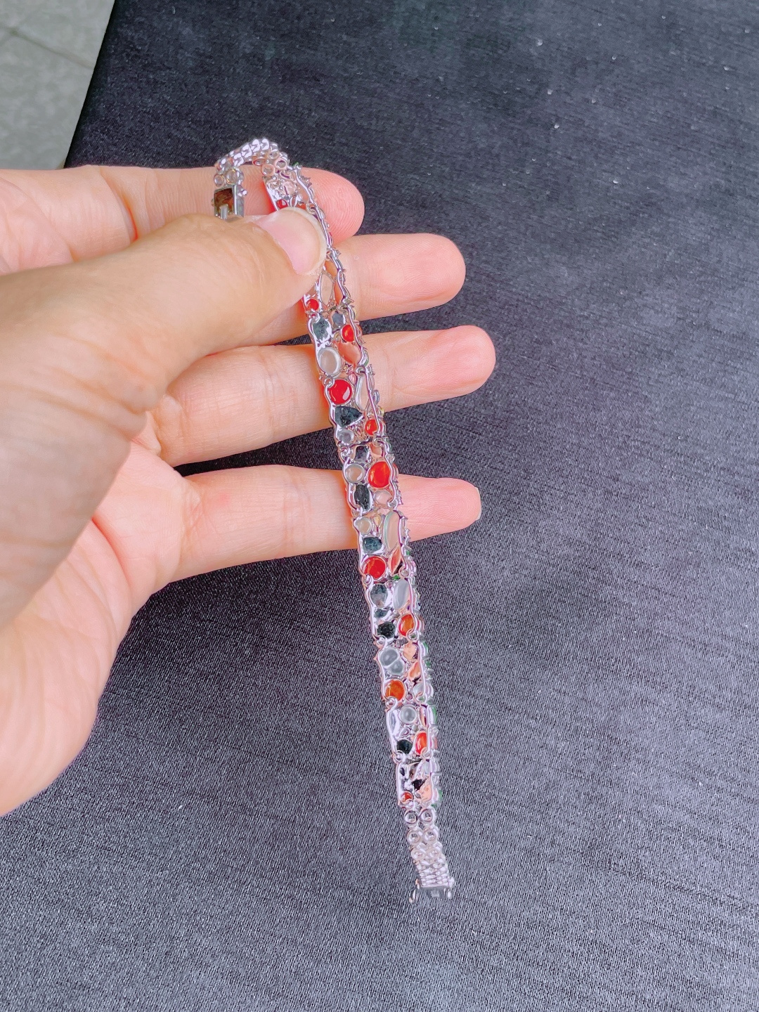 ️高冰绿蛋面手链，晶莹剔透，新颖时尚，6-4.5-3