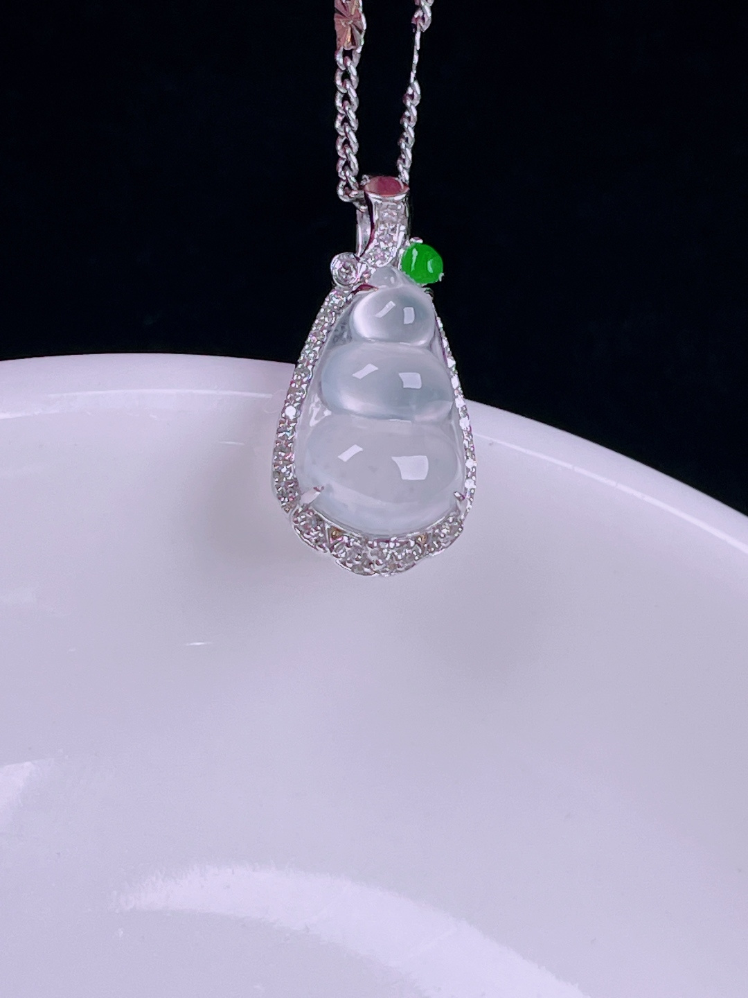 白冰福豆，老种起光，细底通透，尺寸：20.2/10/7.5mm0711