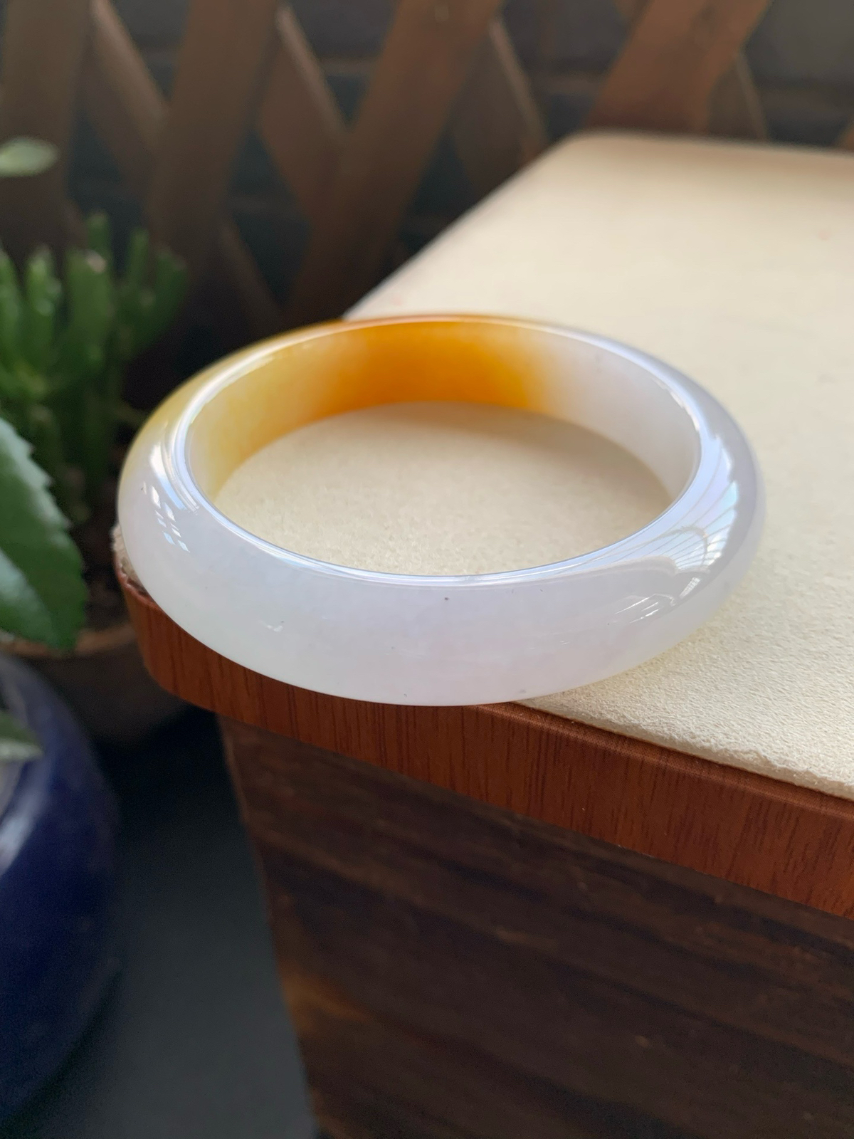 55圈口鸡油黄正圈手镯