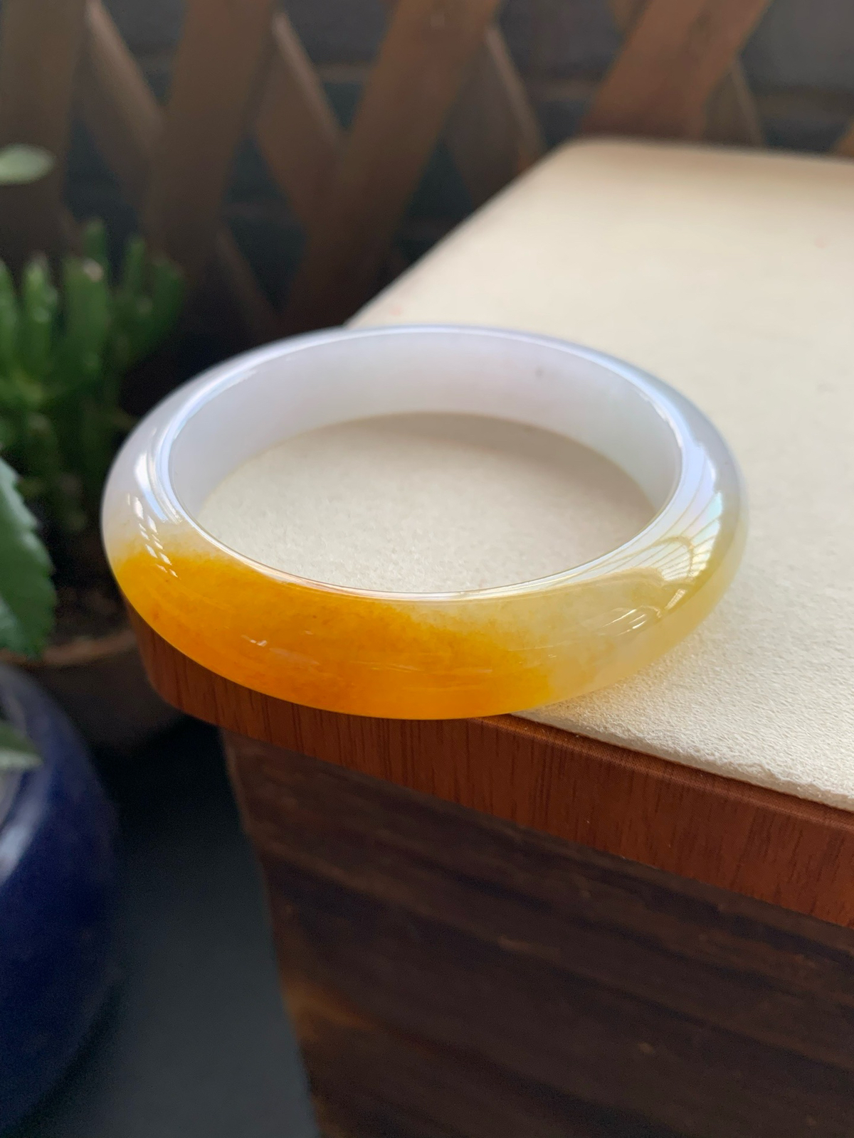 55圈口鸡油黄正圈手镯