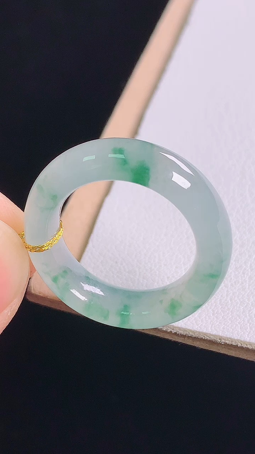冰飘花指环，无裂，尺寸:圈口12/16.4-5.9-3.8mm